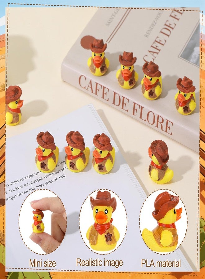 GGSTDDUP 32Pcs 3D Printed Ducks Toy Figures, Mini Ducks Bulk, Tiny Duck Figurine Dress up Toy for Party Favors Decorations for Crafts DIY Landscape Dollhouse Fairy Garden (Cowboy Duck) - Image 3